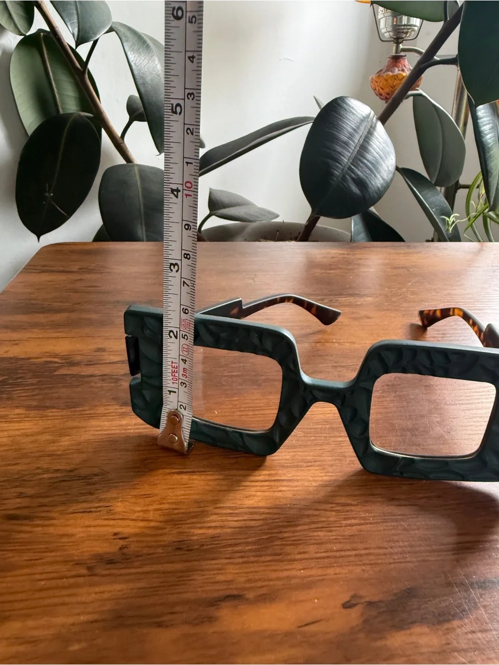 Chunky Square Sunglasses in Deep Teal Marble